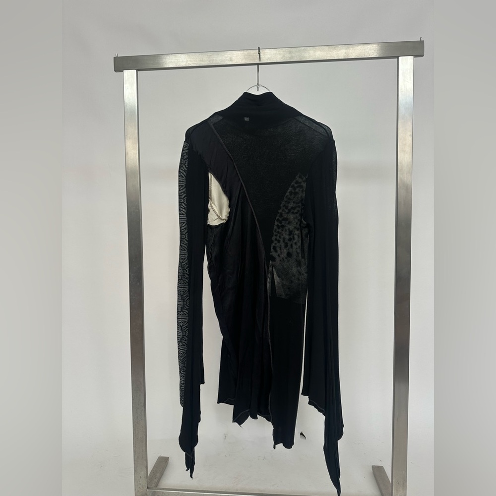 Isabel De Pedro Leopard Black Bell Sleeve Tunic Dress - Picture 13 of 16